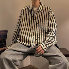 标准男新款文艺日常气质春季时尚青春流行慵懒潮长袖衬衫LC49P48，男装衬衫，星座1116-2