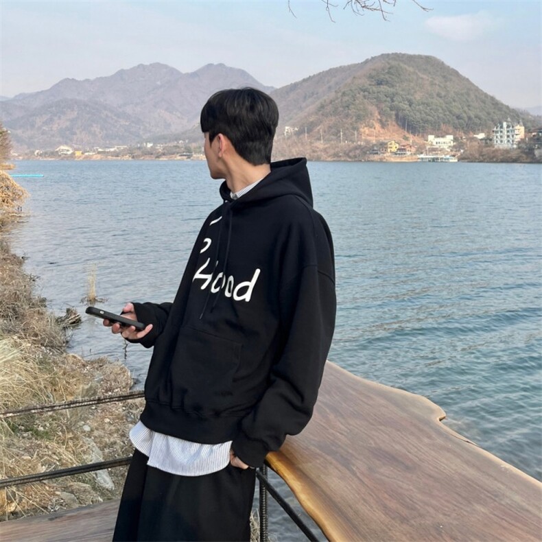 816B-WY016-P68春季中性韩版学生连帽印花卫衣情侣宽松休闲百搭,男装卫衣,星座816B