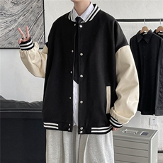 1港风毛呢子休闲宽松潮流棒球服夹克男外套大皂风7423P70控98，男装夹克，星座226-2