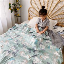 2024新款-40支贡缎3D豆豆绒被套毯四季款独角兽，床品套件被套，格格屋家纺（原汀滢家纺）