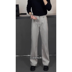 现货主推  弯刀微喇显高宽松百搭休闲西裤男K0822/P45图片