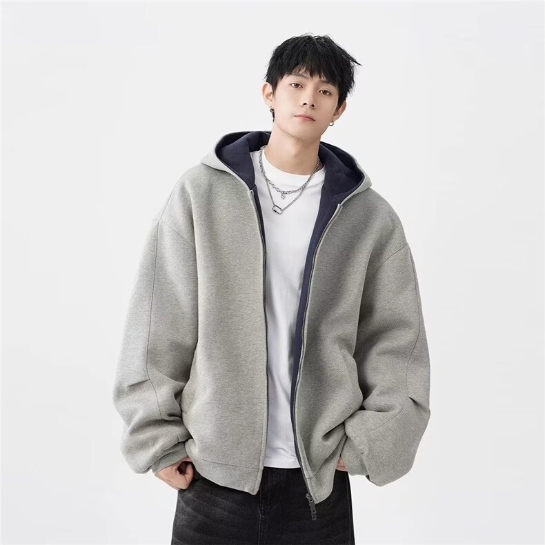 1506A/GY340/P56新款卫衣宽松简约连帽卫衣开衫潮流百搭1,男装卫衣,星座1506A
