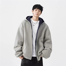 1506A/GY340/P56新款卫衣宽松简约连帽卫衣开衫潮流百搭1，男装卫衣，星座1506A