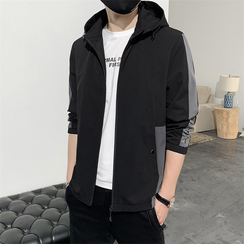 秋季带帽夹克衫男商务休闲时尚中年男士2023新款茄克外套男装,男装夹克,电商B212（原钱塘6029）