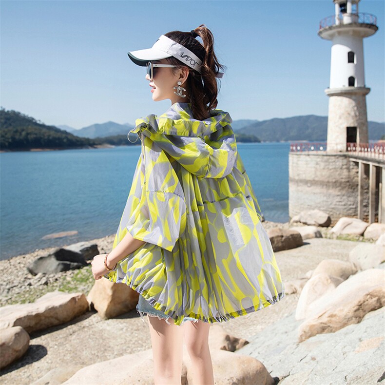 防晒衣女夏季薄款2025新款长袖透气韩版洋气连帽三亚旅游防晒服潮,女装防晒衣,可可小西