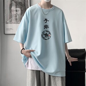 HT73070-P22 华夫格t恤男短袖男大码五分袖 大皂风图片