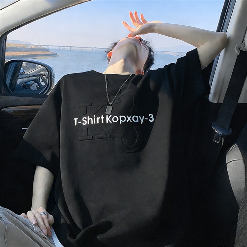 2026美式重磅冰感印字母短袖T桖春夏DX2609特P28控59,男装T恤,电商B208