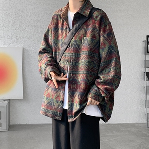 8XL-M 春秋季民族风大码男装复古衬衫男款休闲上衣服CS29001P68图片