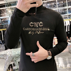 22新款秋冬潮牌男简欧大码圆领双面德绒打底衫长袖A-802-P53，男装T恤，电商A227B（原钱塘4066-1）