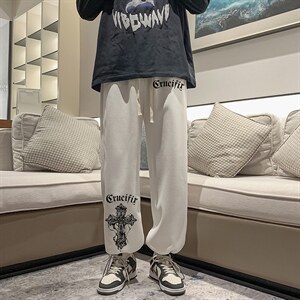 华夫格运动裤男大码抽绳休闲裤卫裤 HK78268-P35 加绒款P45图片