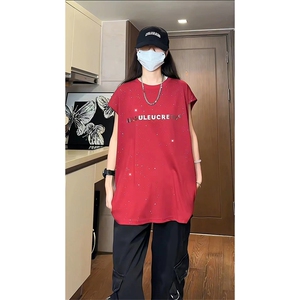 夏新款高品质240克 满天星亮片背心金属字母设计MX7163-特P25控48图片