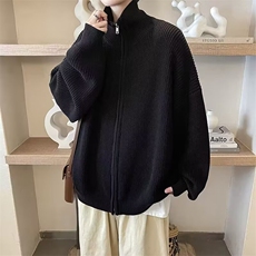 开衫男春秋季宽松针织衫外穿男士拉链线衣外套双拉链抗起球M5653，男装针织衫/毛衣，星座1116A-1（原606A）