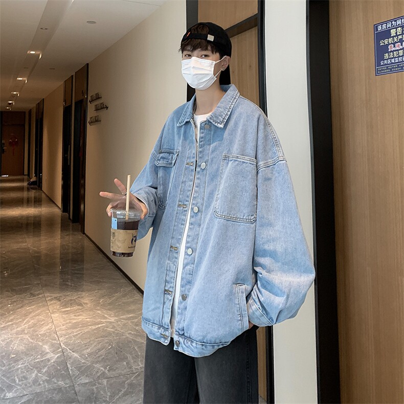 牛仔外套男韩版潮流高街帅气大口袋个性2023秋冬ins外套W5008-P52,男装大码男装,星座412-2