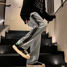 春季高街vibe直筒侧边拉链复古牛仔裤男美式hiphop裤子K5917-P58，男装牛仔裤，星座512-2