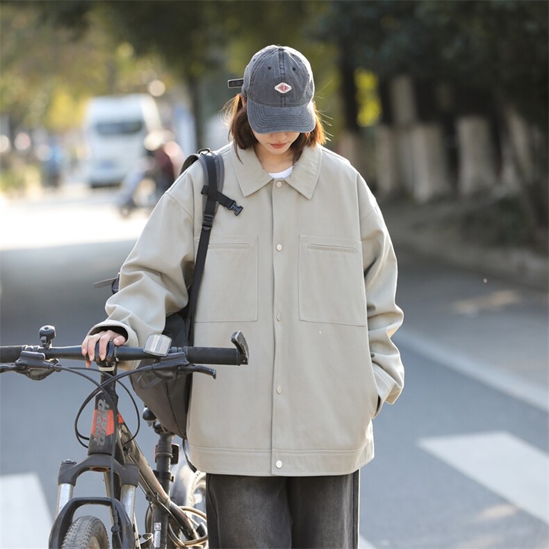 中性风春款纯棉光版大口袋翻领夹克外套二开a406JK3519特P85,男装夹克,星座309（原A406）