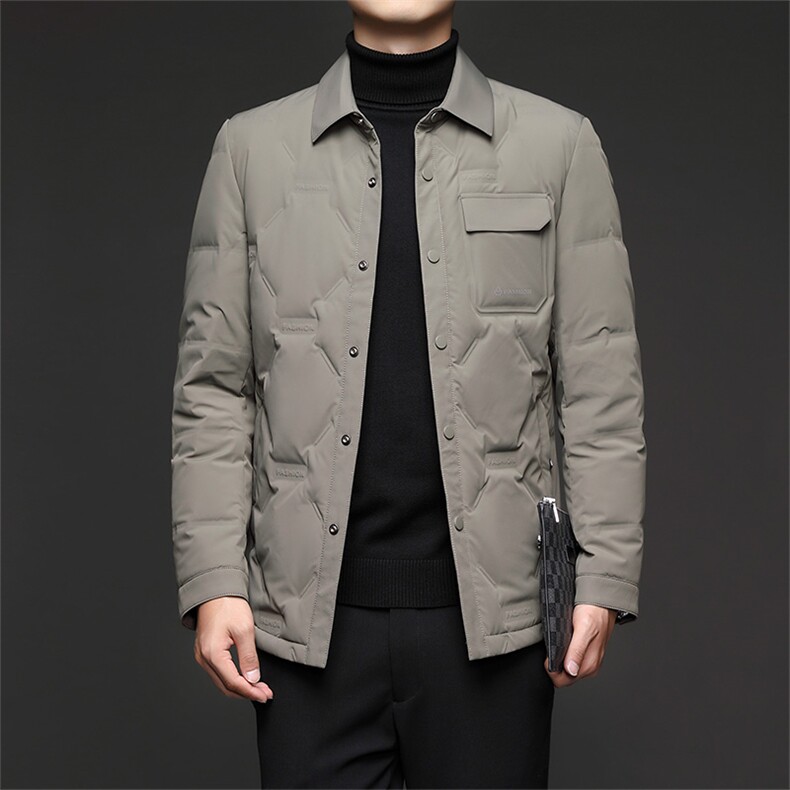 新款加厚保暖羽绒服男2023冬季中年男士翻领商务爸爸装白鸭绒外套,男装羽绒服,电商B212（原钱塘6029）