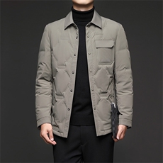 新款加厚保暖羽绒服男2023冬季中年男士翻领商务爸爸装白鸭绒外套，男装羽绒服，电商B212（原钱塘6029）