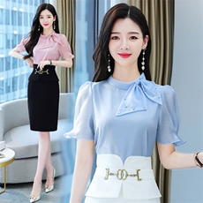 杭州真丝衬衫女长袖蝴蝶结2024年春季新款气质优雅桑蚕丝打底上衣，女装衬衫，火爆靓佳人