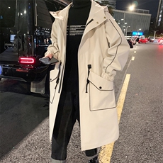 长年大货冲锋风衣男中长款大衣男F080薄P105加棉P120港风E，男装风衣，星座401