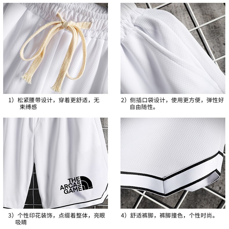 LQ64232-P19篮球夜跑运动短裤男大码宽松冰丝五分裤大裤衩网格,男装休闲裤,电商A040A