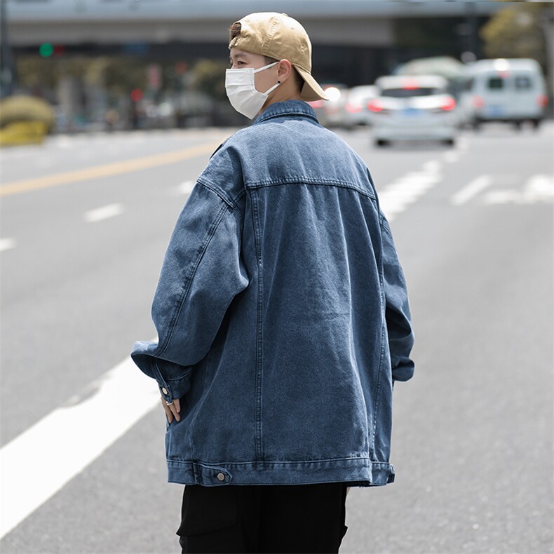牛仔外套男秋季高街休闲夹克港风休闲工装上衣服JK0857-P68,男装夹克,星座308B-1