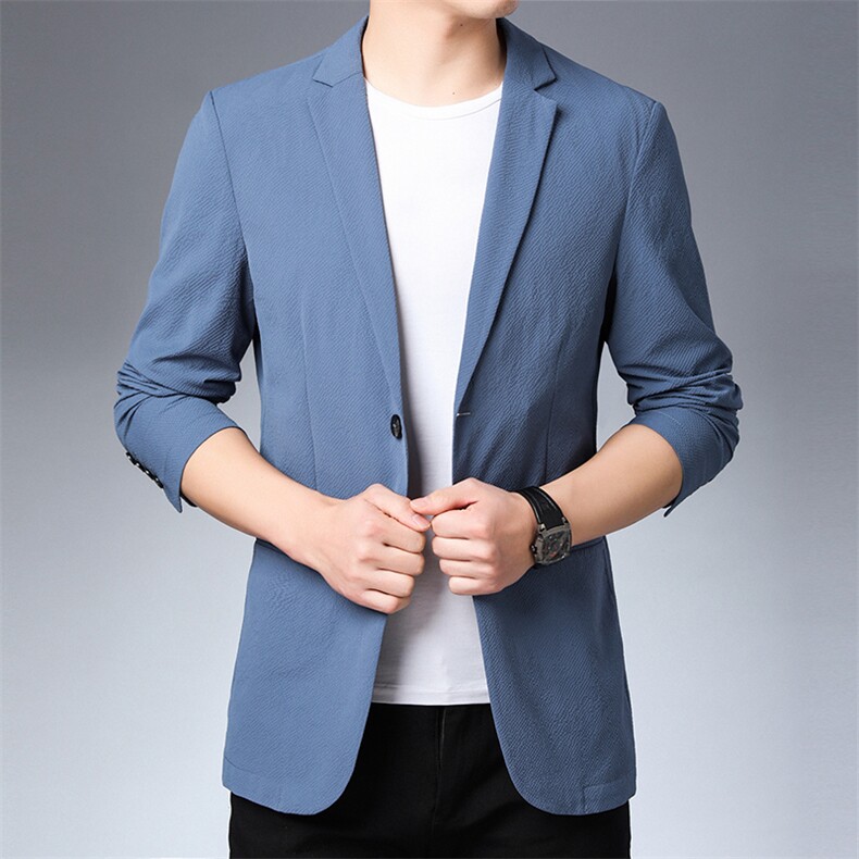 D192202秋冬新款男士西服薄款商务休闲男装外套轻薄通勤外衣,男装西服,电商B360