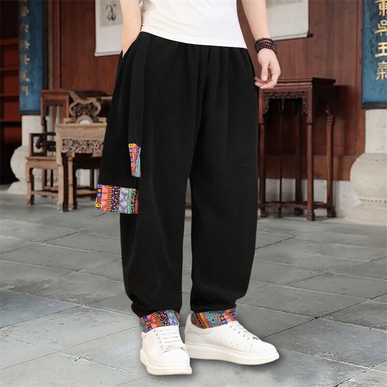 男士休闲裤灯芯绒长裤新中式灯笼裤哈伦萝卜裤XZ1512-2522裤-P50,男装休闲裤,星座1512