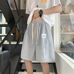 HD74168-P22 华夫格短裤男大码宽松五分裤男直筒中裤图片
