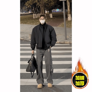 棉衣5W件现货冬季美拉德立领飞行夹克廓形高街棒球服加棉加厚外套图片