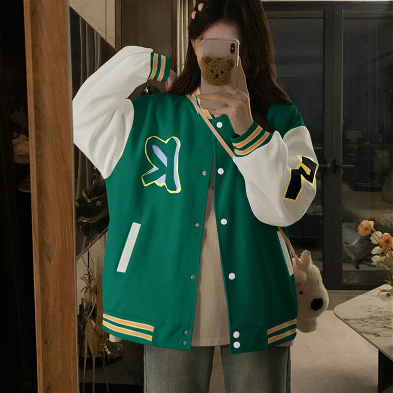 C882-P100春季新款卫衣学生情侣彩色重工+刺绣棒球服休闲潮流外套,女装短外套,星座911-2(原星座613-2）