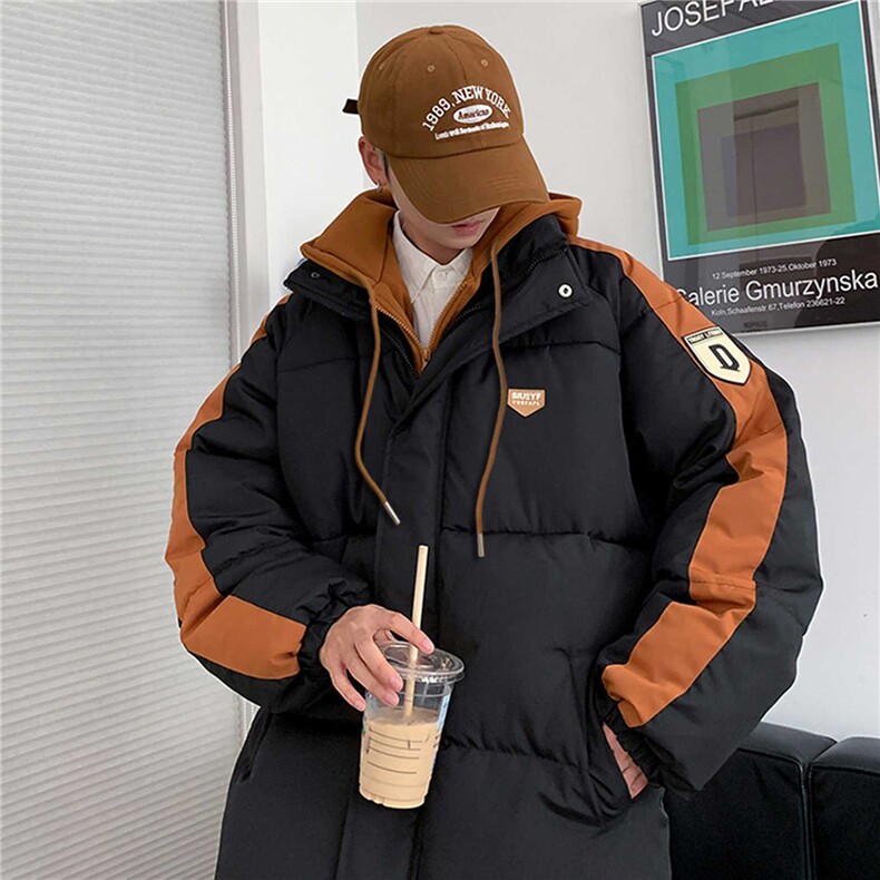 假两件连帽棉衣中性棉袄外套棉服男女面包服3361-P70控108,男装棉衣,星座207