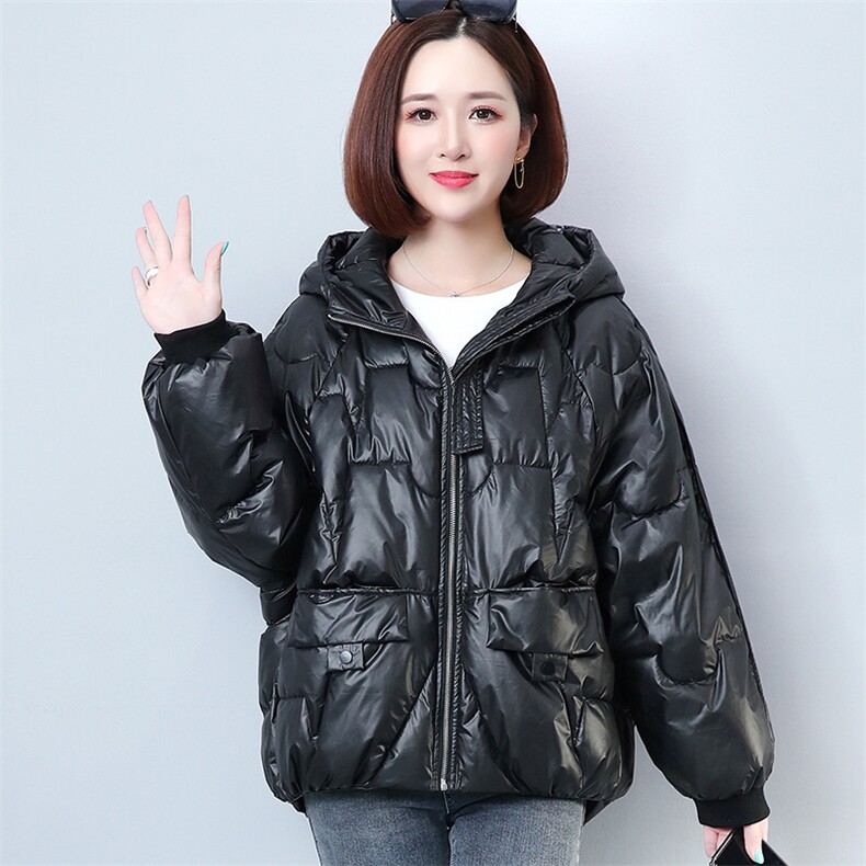 时尚百搭宽松显瘦黑色棉服女冬季新款加厚保暖外套,女装棉衣/棉服,丽影随形