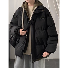 美式假两件保暖棉衣男冬季新款宽松百搭加绒连情侣棉衣TT13P85，男装棉衣，星座1013-5