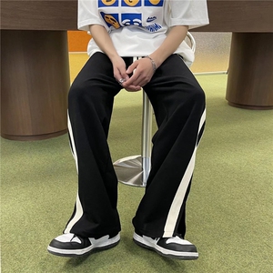 男春夏季潮流时尚休闲裤开衩条纹卫裤RK43P32图片