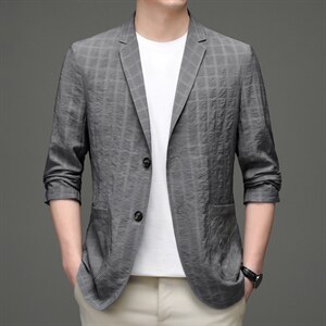 小西装外套男春秋季新款轻熟风宽松垂感休闲正装西服男士套装潮图片