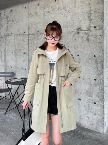 【现货】休闲连帽时尚秋天风衣，女装风衣，爽靓爽