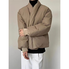 现货MH02-P125设计感无领棉服简约纯色保暖棉衣加厚外套男，男装棉衣，星座1501-3