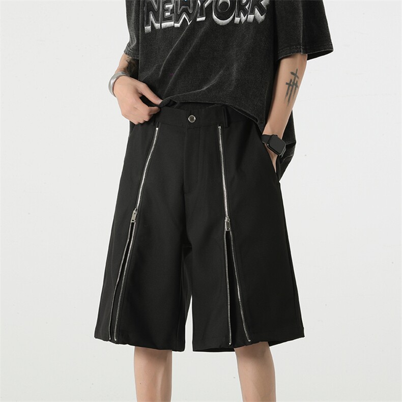 美式高街拉链机能休闲短裤男潮牌宽松西裤XZ211-1-K2323-P45,男装牛仔裤,星座211-1