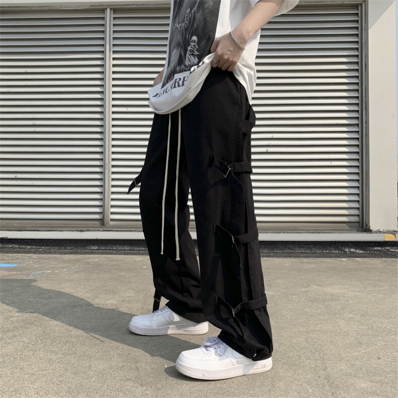 男春季潮流时尚休闲长裤绑带高街工装裤UK95P40,男装休闲裤,星座1116-2