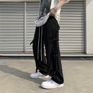 男春季潮流时尚休闲长裤绑带高街工装裤UK95P40图片