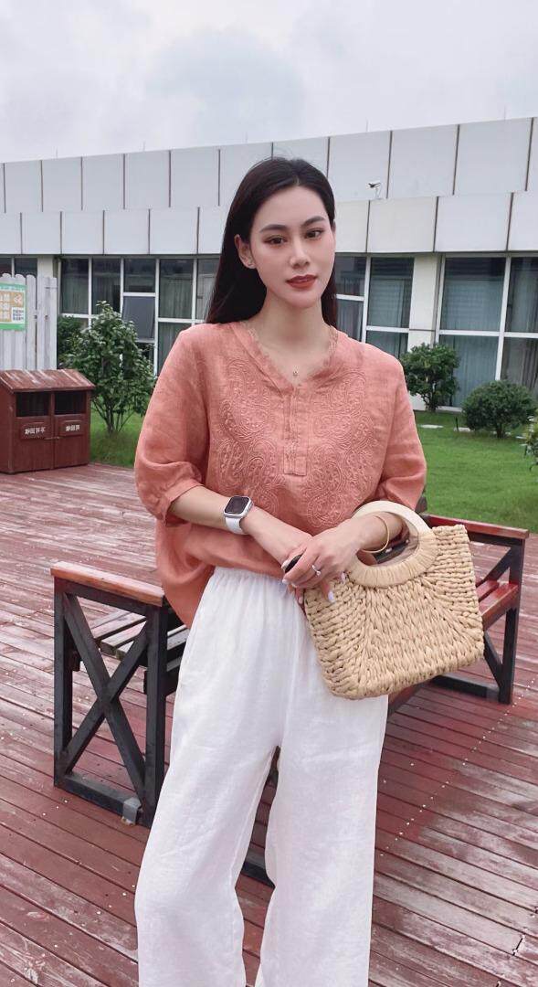 纯苎连衣裙小衫裤子裙子衬衣 时尚风 风淑女风休闲风，女装连衣裙，川哲