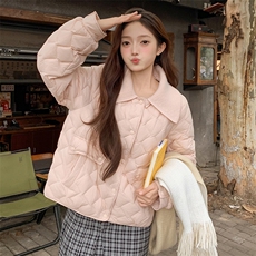 小个子毛线针织领拼接羽绒服2c170--8035--P245控358，女装羽绒服，2C170