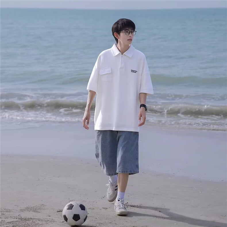 POLO衫男士夏季日系简约百搭印花保罗衫休闲宽松半袖SA113-P25,男装T恤,星座208-5
