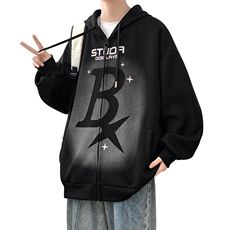 2024秋季开衫连帽卫衣男潮流宽松青少年学生休闲外套上衣WY03P58，男装卫衣，电商A086