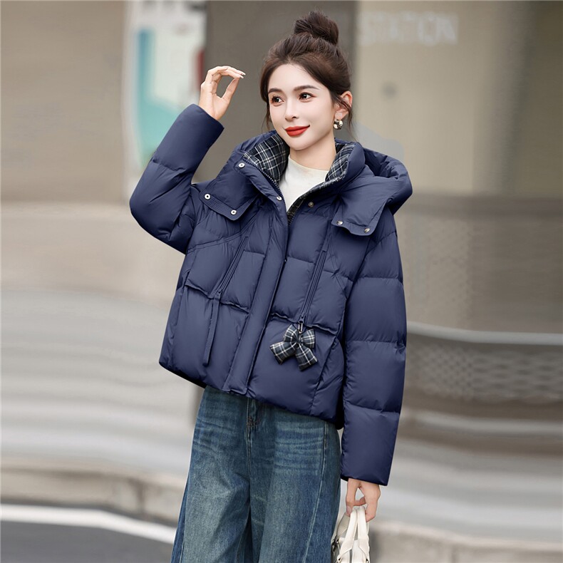白鸭绒短款连帽保暖羽绒服女冬季新款百搭外套2025新品潮流品质女,女装羽绒服,意芙
