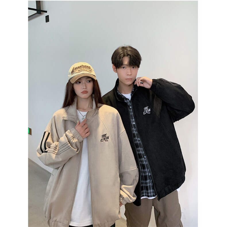 25秋装新款刺绣情侣立领鹿皮绒男夹克外套705-1-W8823-P75控108,男装夹克,星座705-1