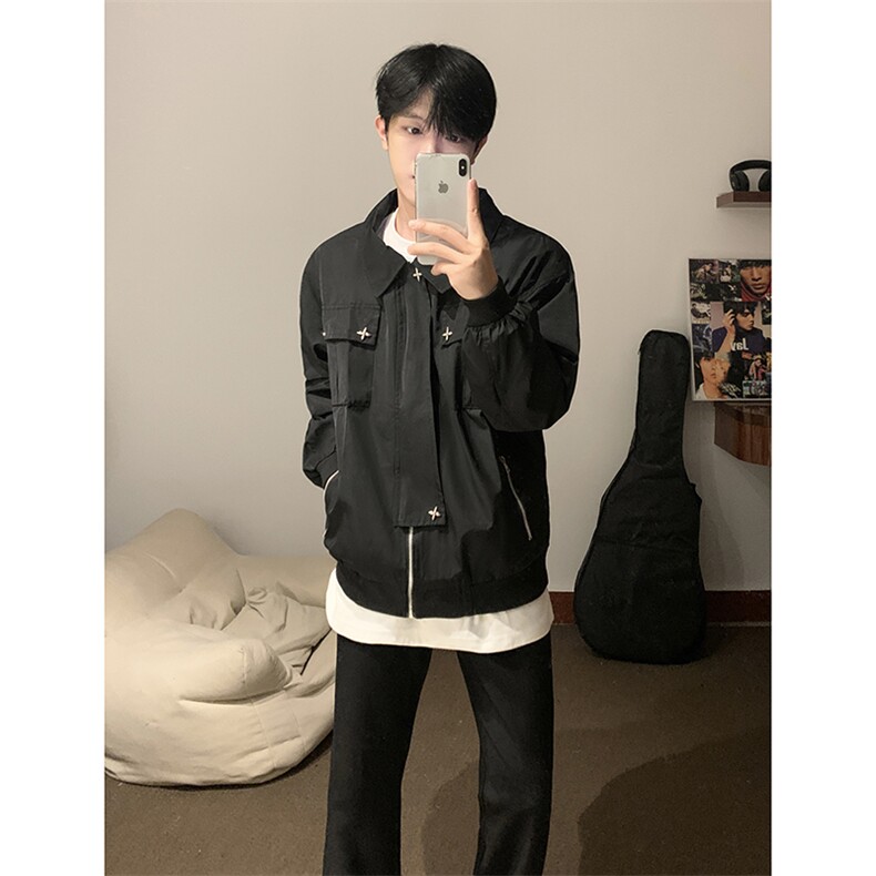 B221美式ins高街暗黑金属感宽松休闲外套上衣SY2303-P90控118,男装夹克,电商B221
