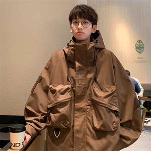 8XL-M特大码冲锋衣防水宽松工装风男夹克外套JK1306P90控118