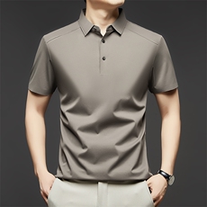 2025舒适百搭男士polo领短袖简约通勤，男装T恤，鼎晴羊绒