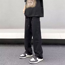 新款美式复古直筒休闲工装裤男款宽松阔腿长裤子X215-P47，男装工装外套，星座208-5